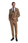 Ekose Ceketli Slim Fit Taba Erkek Takım Elbise - Wessi-3