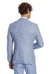 Ekose Ceketli Slim Fit Açık Mavi Erkek Takım Elbise - Wessi-7