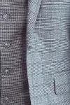 Ekose Ceketli Slim Fit Gri Erkek Takım Elbise - Wessi-3
