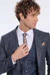 Ekose Ceketli Slim Fit Lacivert Erkek Takım Elbise - Wessi-2