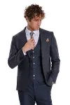 Ekose Ceketli Slim Fit Lacivert Erkek Takım Elbise - Wessi-3