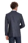 Ekose Ceketli Slim Fit Lacivert Erkek Takım Elbise - Wessi-7