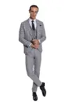 Ekose Ceketli Desenli Slim Fit Gri Erkek Takım Elbise - Wessi-7