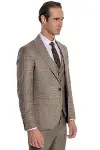 Ekose Ceketli Slim Fit Kahverengi Erkek Takım Elbise - Wessi-4