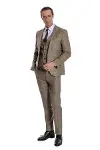 Ekose Ceketli Slim Fit Kahverengi Erkek Takım Elbise - Wessi-5