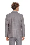 Ekose Ceketli Slim Fit Açık Mavi Erkek Takım Elbise | Wessi-8