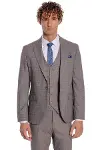 Ekose Ceketli Slim Fit Açık Kahve Erkek Takım Elbise - Wessi-4