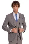 Ekose Ceketli Slim Fit Açık Kahve Erkek Takım Elbise - Wessi-5