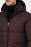 Slim Fit Kapüşonlu Bordo Erkek Şişme Mont - Wessi-2