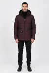 Slim Fit Kapüşonlu Bordo Erkek Şişme Mont - Wessi-5