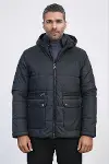 Slim Fit Kapüşonlu Siyah Erkek Şişme Mont - Wessi-2