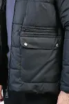 Slim Fit Kapüşonlu Siyah Erkek Şişme Mont - Wessi-6