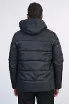 Slim Fit Kapüşonlu Siyah Erkek Şişme Mont - Wessi-7