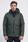 Slim Fit Kapüşonlu Yeşil Erkek Şişme Mont - Wessi-2