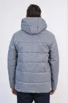 Slim Fit Kapüşonlu Gri Erkek Şişme Mont - Wessi-7
