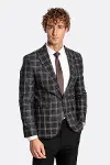 Slim Fit Sivri Yaka Siyah Erkek Ceket - Wessi-4