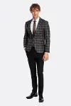 Slim Fit Sivri Yaka Siyah Erkek Ceket - Wessi-5