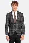 Slim Fit Sivri Yaka Siyah Erkek Ceket - Wessi-6