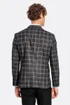Slim Fit Sivri Yaka Siyah Erkek Ceket - Wessi-9