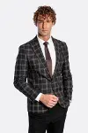 Slim Fit Sivri Yaka Siyah Erkek Ceket - Wessi-1