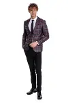 Slim Fit Sivri Yaka Mor Erkek Ceket - Wessi-4