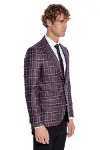 Slim Fit Sivri Yaka Mor Erkek Ceket - Wessi-8