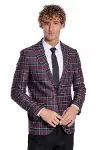 Slim Fit Sivri Yaka Mor Erkek Ceket - Wessi-1