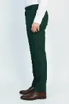 Dar Kesim Kendinden Desenli Koyu Yeşil Erkek Kumaş Pantolon - Wessi-4