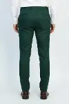Dar Kesim Kendinden Desenli Koyu Yeşil Erkek Kumaş Pantolon - Wessi-5