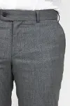 Dar Kesim Kendinden Desenli Koyu Gri Erkek Kumaş Pantolon - Wessi-2