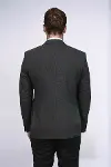Kendinden Desenli Slim Fit Sivri Yaka Antrasit Erkek Ceket - Wessi-5