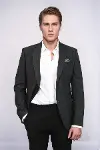 Kendinden Desenli Slim Fit Sivri Yaka Antrasit Erkek Ceket - Wessi-1