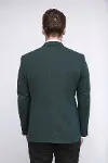 Kendinden Desenli Slim Fit Sivri Yaka Yeşil Erkek Ceket - Wessi-5
