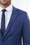 3 Cepli 2 Düğmeli Kapitone Erkek Lacivert Kısa Ceket - Wessi-2