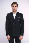 Kruvaze Slim Fit Erkek Siyah Ceket - Wessi-2