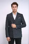 Kruvaze Slim Fit Erkek Lacivert Ceket - Wessi-4