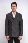 Kruvaze Slim Fit Erkek Kahverengi Ceket - Wessi-2