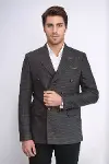 Kruvaze Slim Fit Erkek Kahverengi Ceket - Wessi-4