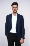 Düz Slim Fit Spor Lacivert Erkek Ceket - Wessi-1