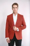 Düz Slim Fit Spor Bordo Erkek Ceket - Wessi-3