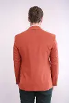 Düz Slim Fit Spor Bordo Erkek Ceket - Wessi-5