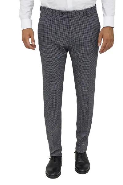 Desenli Slim Fit Koyu Gri Erkek Pantolon - Wessi