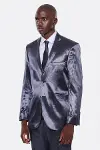 2 Düğmeli Slim Fit Saten Lacivert Erkek Damatlık Takım - Wessi-3