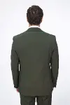 Tek Düğmeli Slim Fit Yeşil Yelekli Erkek Takım Elbise - Wessi-4