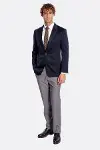 Lacivert Düz Slim Fit Erkek Ceket  - Wessi-4