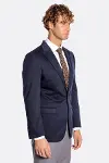 Lacivert Düz Slim Fit Erkek Ceket  - Wessi-5