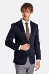 Lacivert Düz Slim Fit Erkek Ceket  - Wessi-1