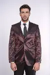 2 Düğmeli Slim Fit Saten Kahverengi Erkek Damatlık Takım - Wessi-3