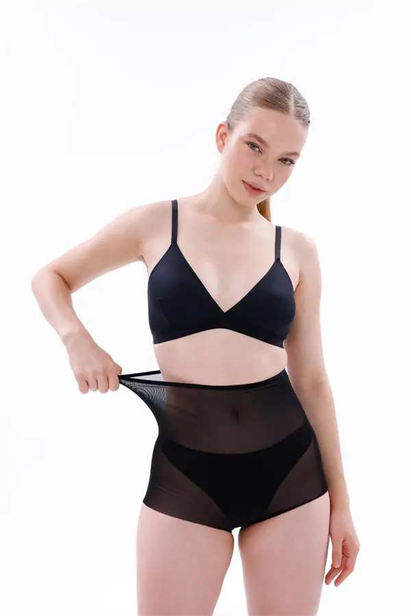 Siyah MI EMAY 2706 Lazer Tül Toparlayıcı Slip Hayalet Külot Korse-4 Siyah MI EMAY 2706 Lazer Tül Toparlayıcı Slip Hayalet Külot Korse-4