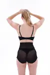 Siyah MI EMAY 2706 Lazer Tül Toparlayıcı Slip Hayalet Külot Korse-2